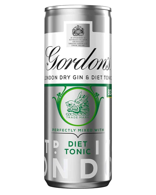 GORDON'S GIN & SLIMLINE TONIC PREMIXED CAN, 250 ML