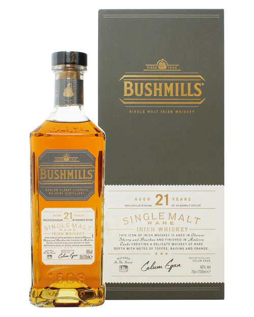 BUSHMILLS 21 YEAR OLD WHISKEY, 70 CL