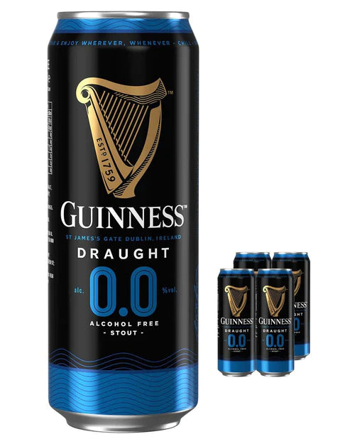 GUINNESS DRAUGHT ALCOHOL FREE BEER, 4 X 440 ML