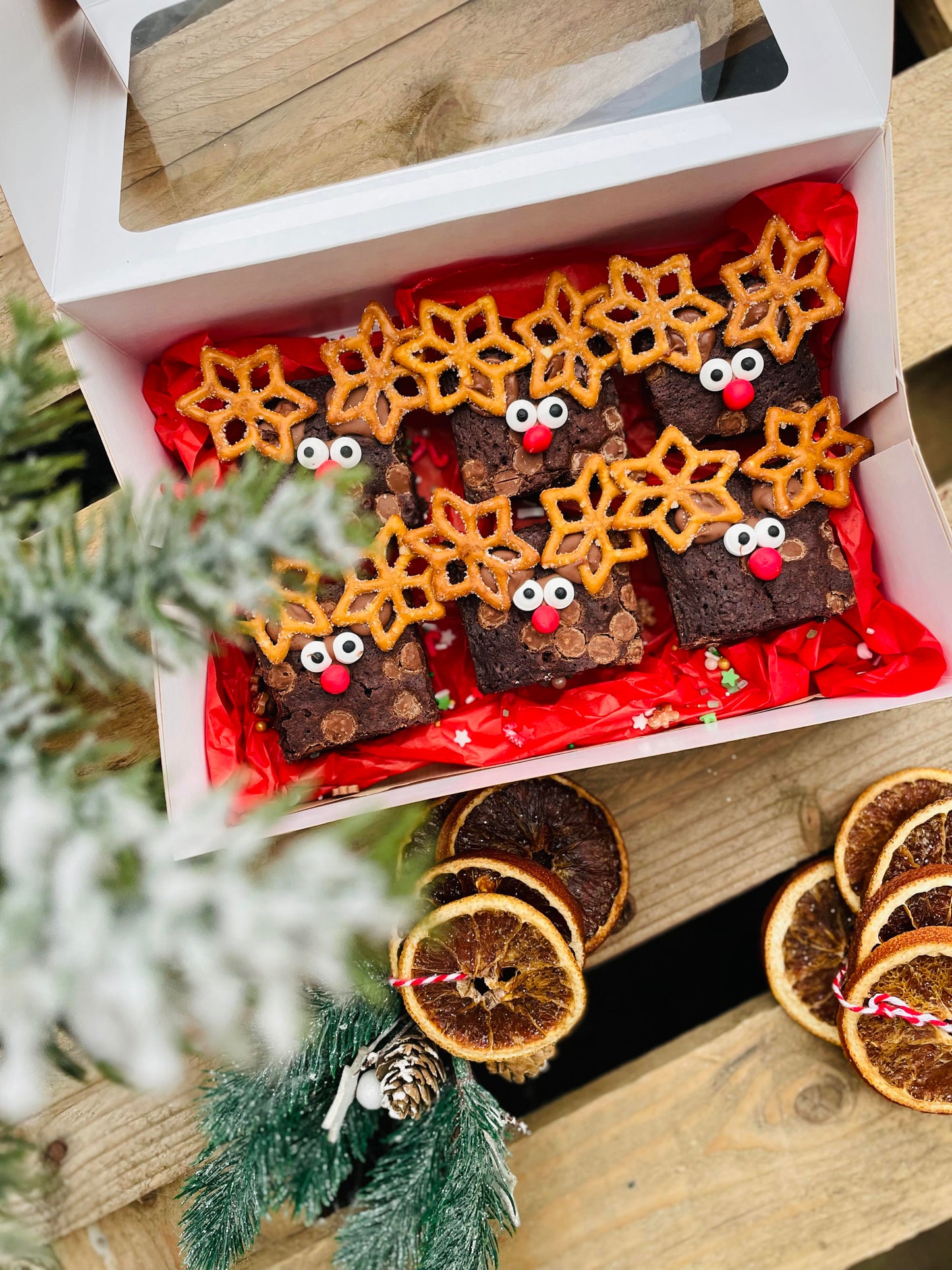 HOMEMADE FESTIVE THEMED REINDEER BROWNIES